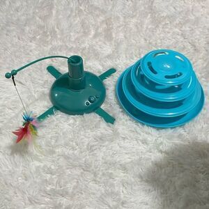 Kawaii cute interactive set of two cat kitten toys